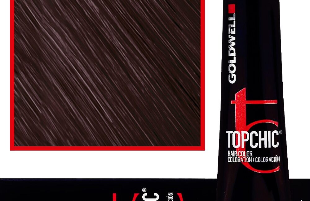 Goldwell Topchic - profesjonalna farba do włosów, 60ml 6N@AV Ciemny Blond Popielato Fioletowy