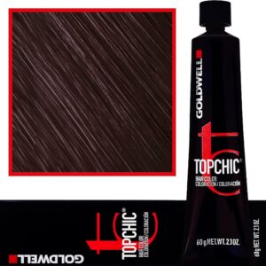 Goldwell Topchic - profesjonalna farba do włosów, 60ml 6N@AV Ciemny Blond Popielato Fioletowy
