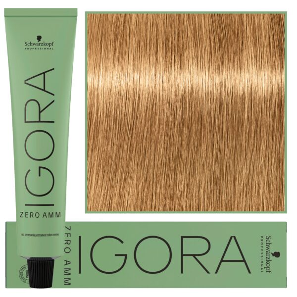 Schwarzkopf Professional Igora Zero Amm - profesjonalna farba do włosów bez amoniaku, 60ml 7-55  |  Średni Blond Złoty Ekstra