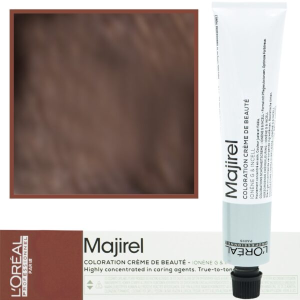 Loreal Majirel - profesjonalna farba do włosów, paleta kolorów, 50ml 5.32 Jasny Brąz Złocisto-Opalizujący