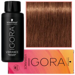Schwarzkopf Professional Igora Vibrance – półtrwała farba do włosów bez amoniaku, 60ml 7-57 | Średni Blond Złoty Miedziany