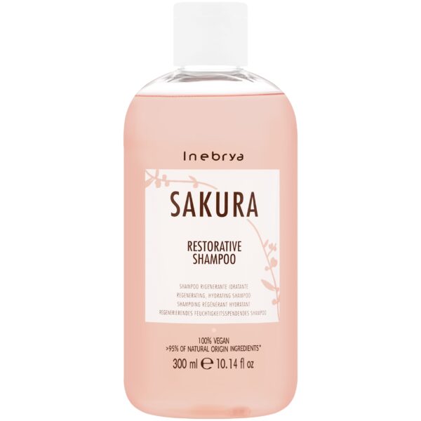 Inebrya Sakura Restorative - szampon regenerująco-nawilżający, 300ml