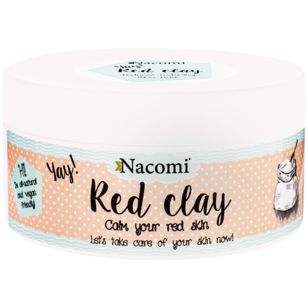 Nacomi Red Clay – czerwona glinka do twarzy do cery naczynkowej 100 g