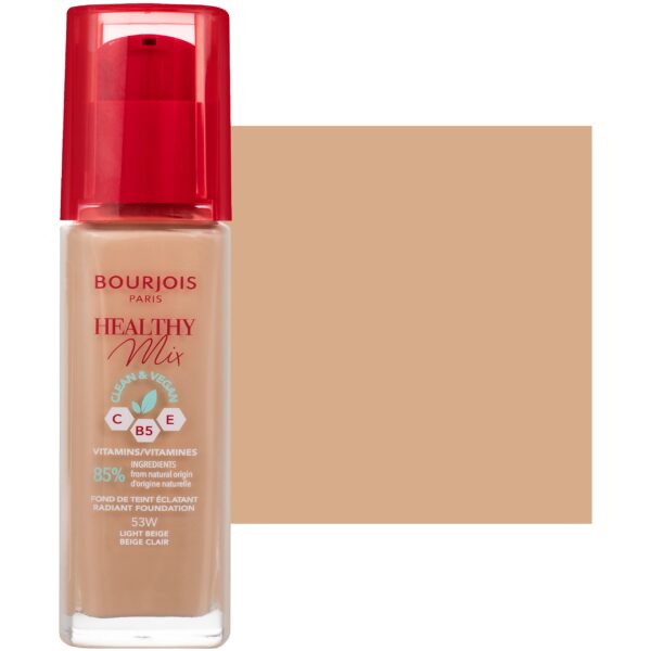 Bourjois Healthy Mix - podkład przykrywający oznaki zmęczenia z witaminami, 30ml 053W - Light Beige
