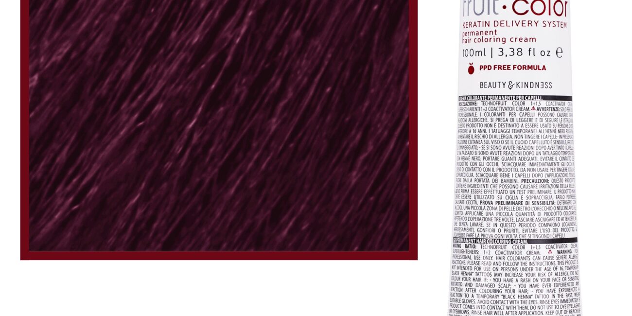 Alter Ego Technofruit Color – farba z keratyną do trwałej koloryzacji włosów, 100ml 7/26 | Blond Irysowo Czerwony