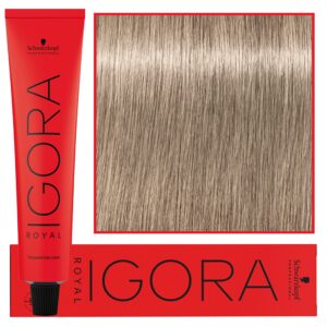 Schwarzkopf Professional Igora Royal - trwała farba do włosów o innowacyjnej formule, 60ml 9-1 | Ekstra Jasny Blond Cendre