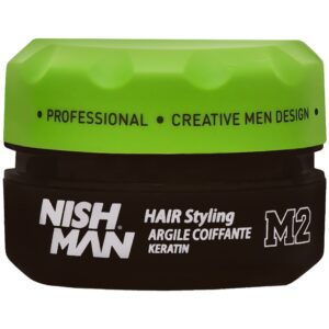 Nishman M2 Matte Clay WAX Keratin - matująca pomada do włosów, 100ml