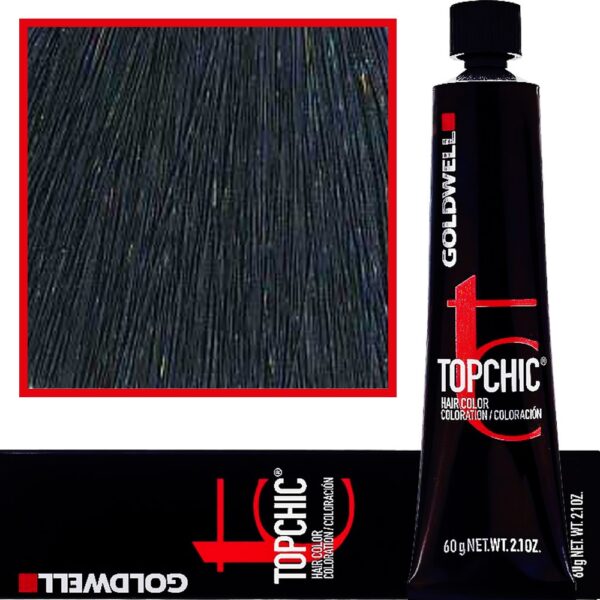 Goldwell Topchic - profesjonalna farba do włosów, 60ml 2-A Ciemna Popielata Czerń