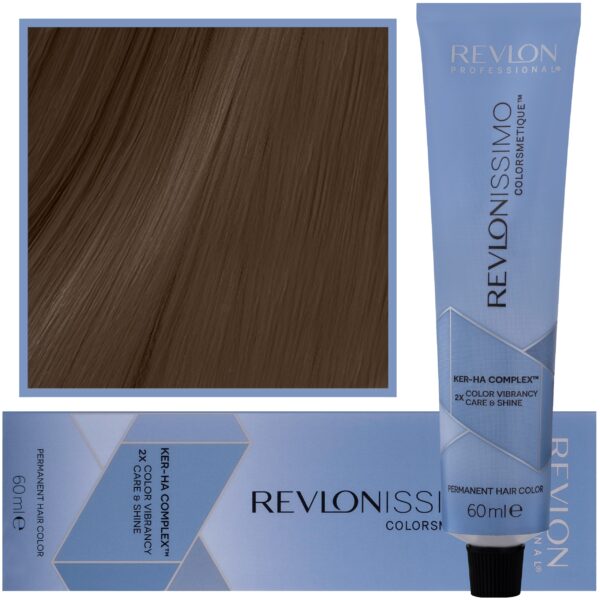 Revlon Revlonissimo Colorsmetique High Coverage - profesjonalna farba do siwych włosów, 60ml HC 6,12 | Ciemny Popielaty Opalizujący Blond