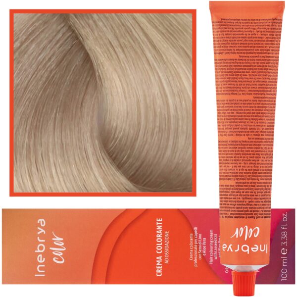 Inebrya Color - farba krem koloryzujący do włosów, 100ml 10/1 | Jasny Platynowy Popielaty Blond