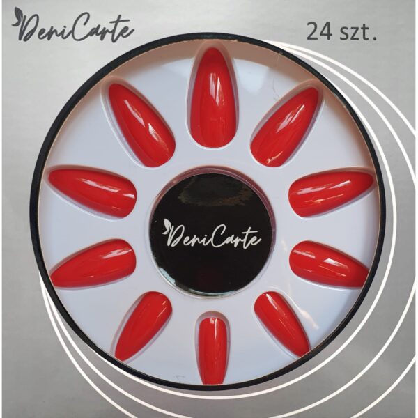 Deni Carte Tipsy Żelowe - sztuczne paznokcie, różne kolory Red Classic | Klasyczny Czerwony