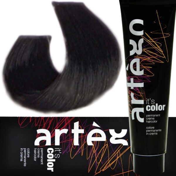 ARTEGO IT'S COLOR - farba w kremie 150ml, cała paleta kolorów 1.0 - 1N | Czarny