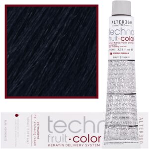 Alter Ego Technofruit Color – farba z keratyną do trwałej koloryzacji włosów, 100ml 1/10 | Czarny Niebieski