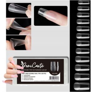Deni Carte Tipsy Flexible Square  - tipsy przezroczyste, kwadratowe, 120szt.