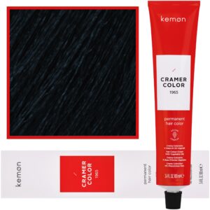 Kemon Cramer Color – kremowa farba do włosów z olejem kokosowym, 100ml 2,11 | Niebieska Czerń
