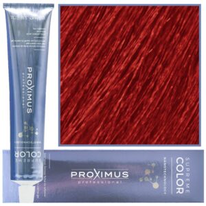 Proximus Supreme Color Nanotechnology – profesjonalna farba do włosów z kwasem hialuronowym, 100ml 6,66 | Ciemny Intensywny Czerwony Blond