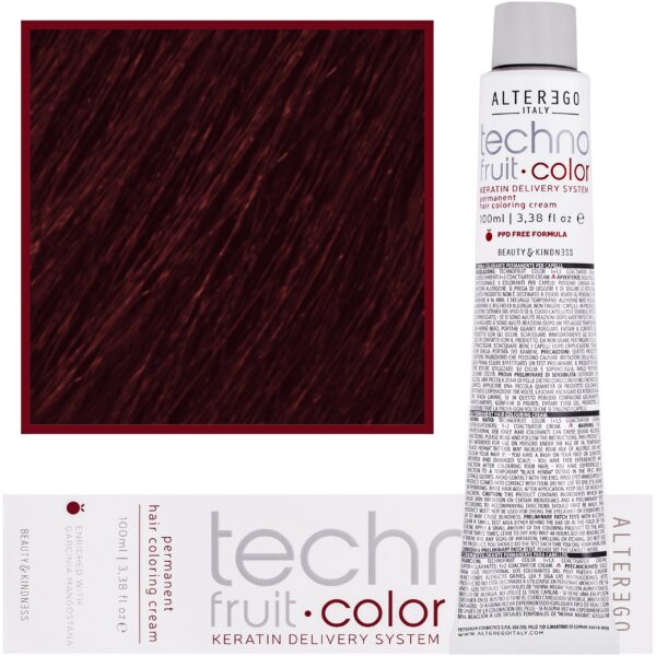 Alter Ego Technofruit Color – farba z keratyną do trwałej koloryzacji włosów, 100ml 6/6 | Ciemny Blond Czerwony
