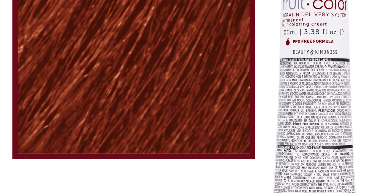 Alter Ego Technofruit Color – farba z keratyną do trwałej koloryzacji włosów, 100ml 8/44 | Jasny Blond Intensywnie Miedziany