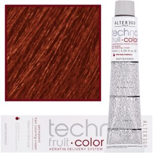 Alter Ego Technofruit Color – farba z keratyną do trwałej koloryzacji włosów, 100ml 8/44 | Jasny Blond Intensywnie Miedziany