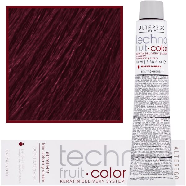 Alter Ego Technofruit Color – farba z keratyną do trwałej koloryzacji włosów, 100ml 5/626 | Jasny Kasztan Czerwono Intensywnie Irysowy