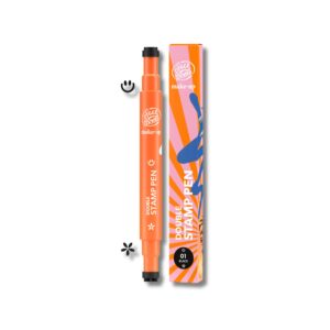 FaceBoom Double stamp pen, 01 Smile&flower black