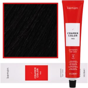 Kemon Cramer Color – kremowa farba do włosów z olejem kokosowym, 100ml 1 | Czarny