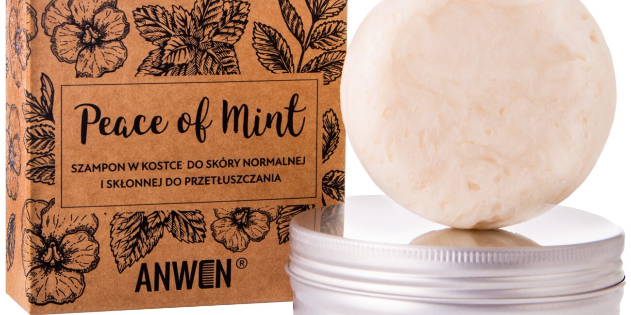 Anwen Peace of Mint - szampon w kostce do skóry przetłuszczającej się, 75 g