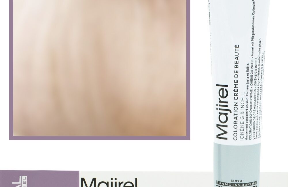 Loreal Majirel - profesjonalna farba do włosów, paleta kolorów, 50ml 10.21 Bardzo Bardzo Jasny Blond Opalizujaco-Popielaty