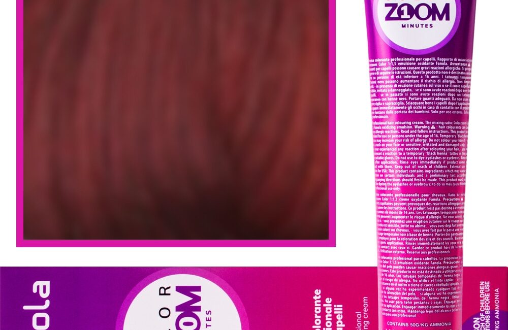 Fanola Color Zoom - krem do farbowania włosów cała paleta, 100 ml 6.6 Ciemny czerwony blond