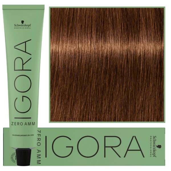 Schwarzkopf Professional Igora Zero Amm - profesjonalna farba do włosów bez amoniaku, 60ml 5-67  |  Jasny Brąz Czekoladowo Miedziany