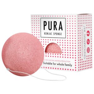 Pura Konjac Sponge Sister Young - ekologiczna gąbka do mycia twarzy, różne kolory Pink | Różowy
