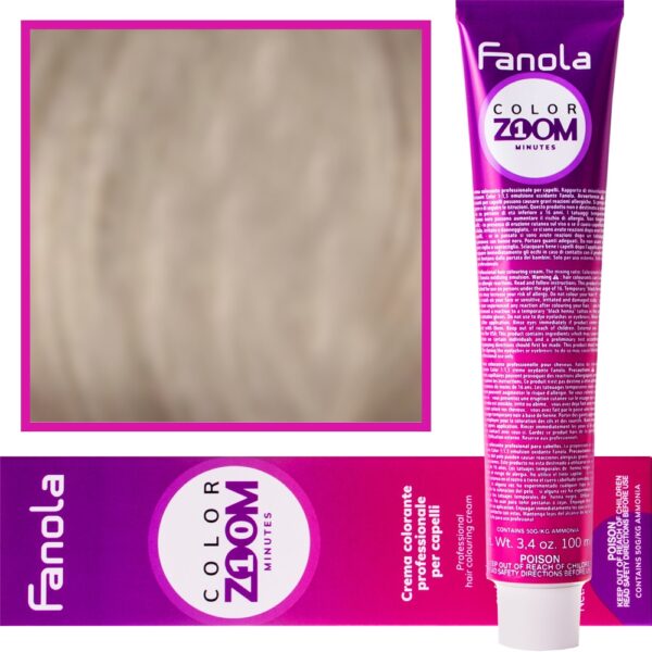 Fanola Color Zoom - krem do farbowania włosów cała paleta, 100 ml 8.01 Naturalny jasny popielaty blond