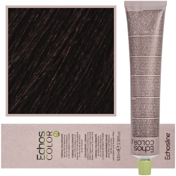 Echosline Echos Color Colouring Cream - wegańska farba do włosów, 100ml 5,3 | Złoty Jasny Kasztan