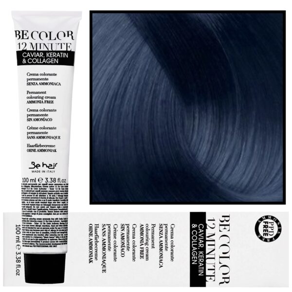 Be Hair Be Color 12 minute - farba do włosów bez amoniaku, 100ml 1,11 | Niebieski Czarny