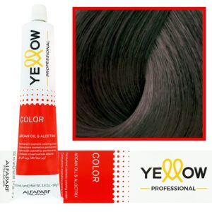 Alfaparf Yellow - trwała farba do włosów z aloesem i kiełkami pszenicy, 100ml 6,11 | Ciemny Intensywny Popielaty Blond