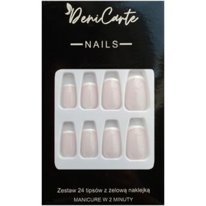 Deni Carte Tipsy French - sztuczne paznokcie w stylu francuskim, różne wzory Square Delicate French | Delikatny Kwadratowy