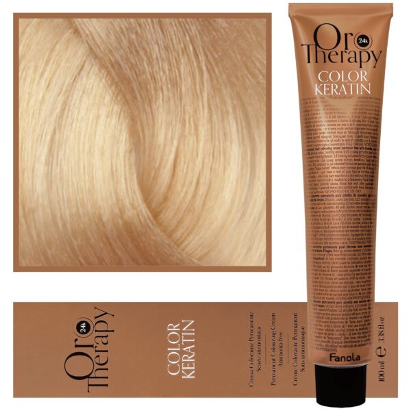 Fanola Oro Therapy - farba do włosów bez amoniaku, pełna paleta kolorów 10,3 | Blond Platynowy Złoty