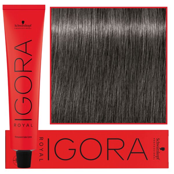 Schwarzkopf Professional Igora Royal - trwała farba do włosów o innowacyjnej formule, 60ml 6-12 | Ciemny Blond Cendre Popielaty