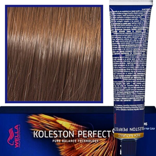 Wella Koleston Perfect Me profesjonalna farba do koloryzacji włosów 60ml 7/37 Brązowo Złoty Średni Blond