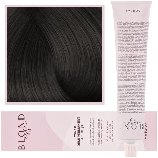 Inebrya Blondesse Toner - toner do włosów, neutralizujący żółte refleksy, 100ml DT01 | Metaliczny Mistyczny Czarny Perłowy