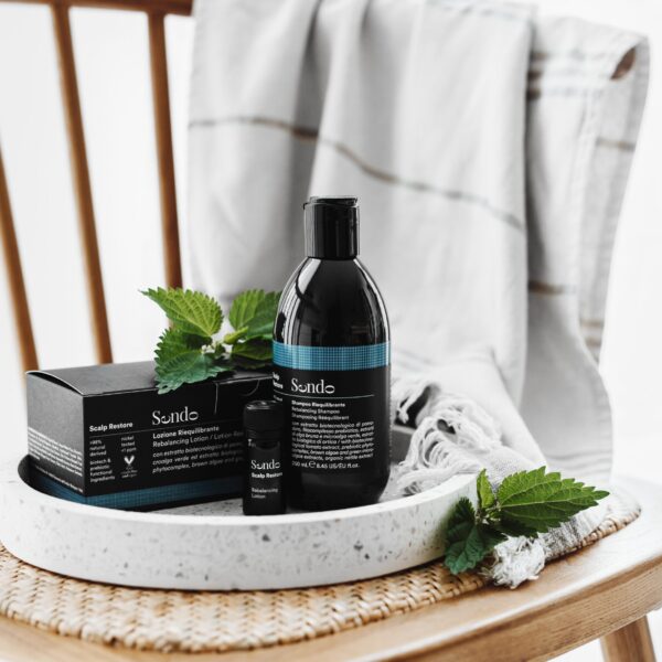 Zestaw do przetłuszczającej się skóry głowy - szampon 250ml + intensywna kuracja 10x6ml SENDO