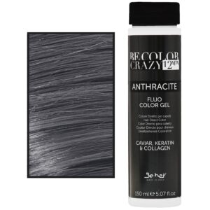 Be Hair Be Color Crazy – toner do włosów w żelu z keratyną, bez amoniaku, 150ml Anthracite | Antracyt
