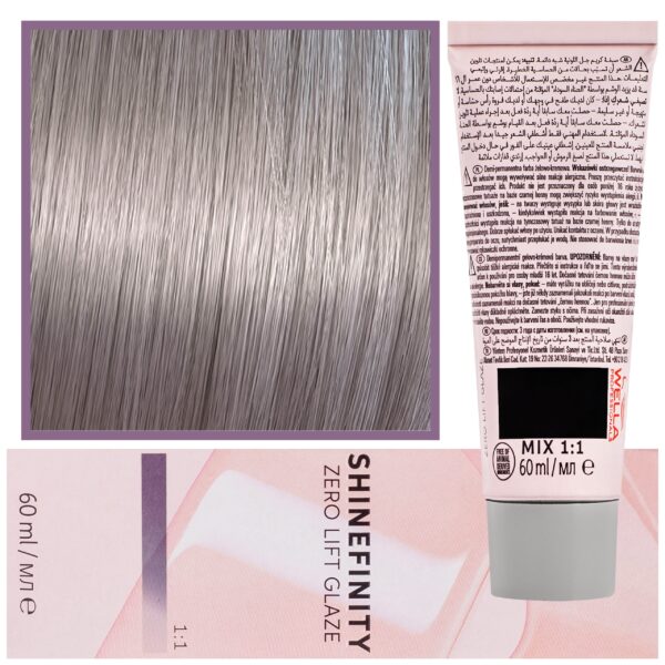 Wella Shinefinity Zero Lift Glaze - profesjonalna farba do włosów, 60ml 07/12 | Średni Matowy Popielaty Blond