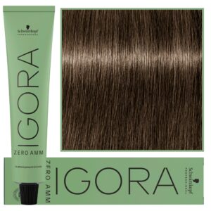 Schwarzkopf Professional Igora Zero Amm - profesjonalna farba do włosów bez amoniaku, 60ml 4-0  |  Średni Brąz Naturalny