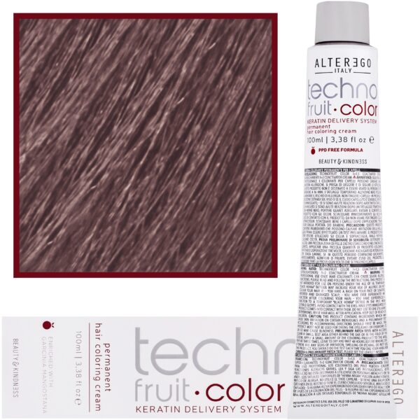 Alter Ego Technofruit Color – farba z keratyną do trwałej koloryzacji włosów, 100ml 8/27 | Jasny Blond Irys Brązowy