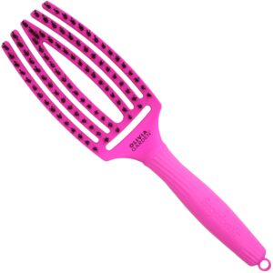 Olivia Garden Finger Brush Combo Medium, szczotka z włosiem dzika do rozczesywania, różne kolory Neon Purple | Neonowy Fiolet