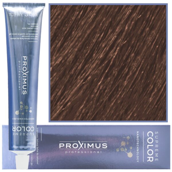 Proximus Supreme Color Nanotechnology – profesjonalna farba do włosów z kwasem hialuronowym, 100ml 6,8 | Cappucino