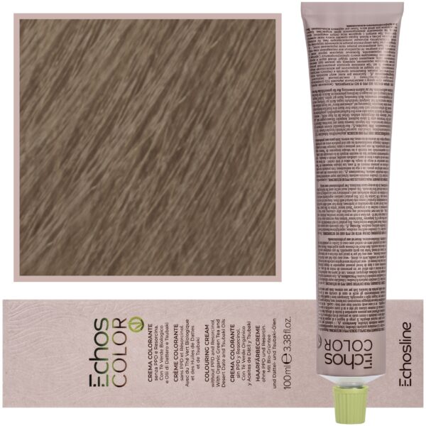 Echosline Echos Color Colouring Cream - wegańska farba do włosów, 100ml 5,13 | Jasny Brąz Naturalny Beżowy