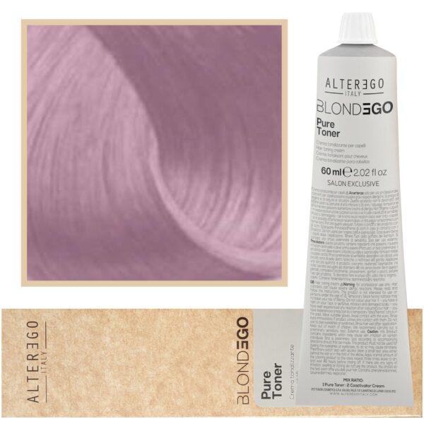 Alter Ego BlondEgo Pure Toner - ochładzający kolor toner do włosów blond, różne kolory, 60ml Cipria Dusty Pink | Pastelowy Blond