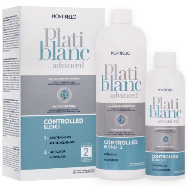 Montibello Platiblanc advanced Controlled Blond 2w1 - zestaw olejek rozjaśniający i aktywator